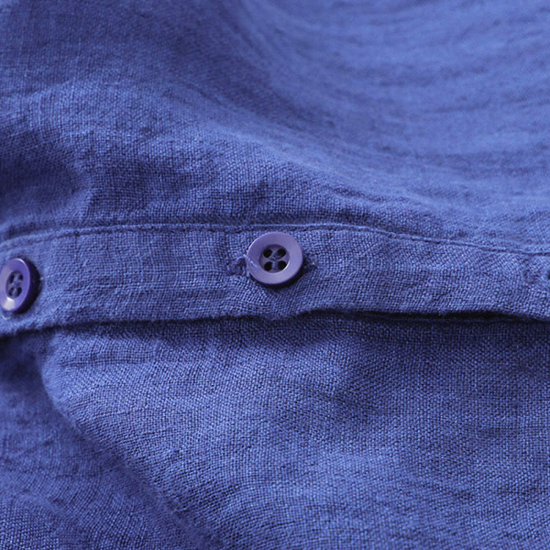 Abito midi in cotone a maniche lunghe con tasche Buddha Stones - image 12