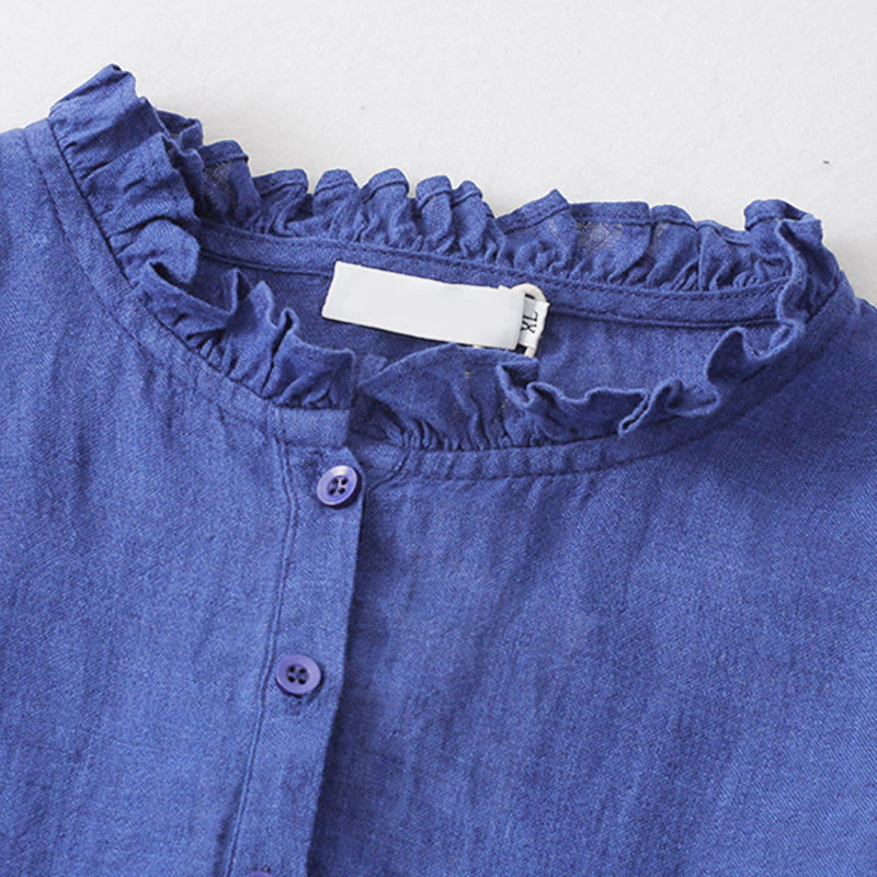 Abito midi in cotone a maniche lunghe con tasche Buddha Stones - image 3