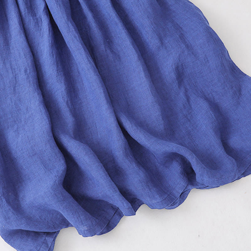 Abito midi in cotone a maniche lunghe con tasche Buddha Stones - image 8