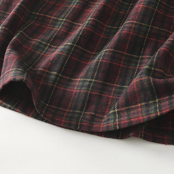 Gonna in cotone con motivo scozzese da donna, con tasche, modello Buddha Stones, primavera-autunno - image 5