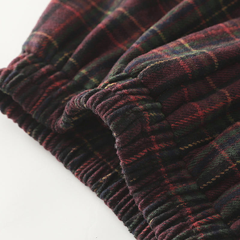 Gonna in cotone con motivo scozzese da donna, con tasche, modello Buddha Stones, primavera-autunno - image 4