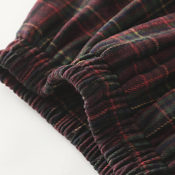 Gonna in cotone con motivo scozzese da donna, con tasche, modello Buddha Stones, primavera-autunno - image 4