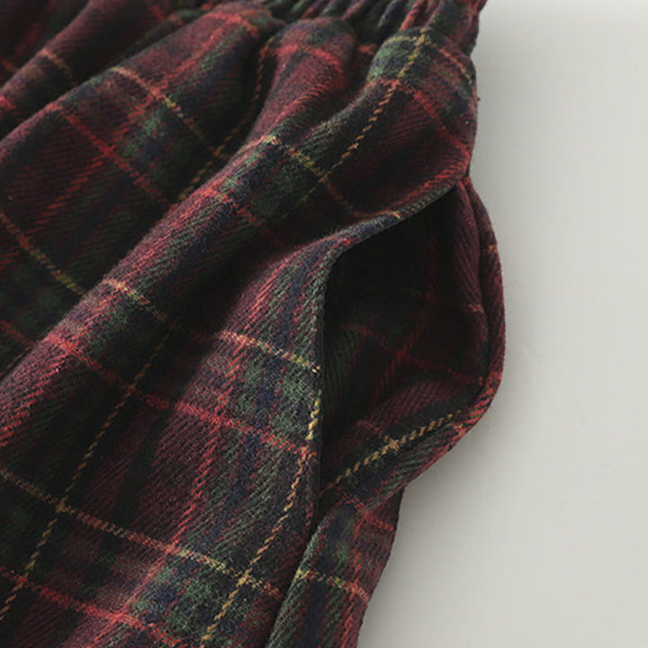 Gonna in cotone con motivo scozzese da donna, con tasche, modello Buddha Stones, primavera-autunno - image 6