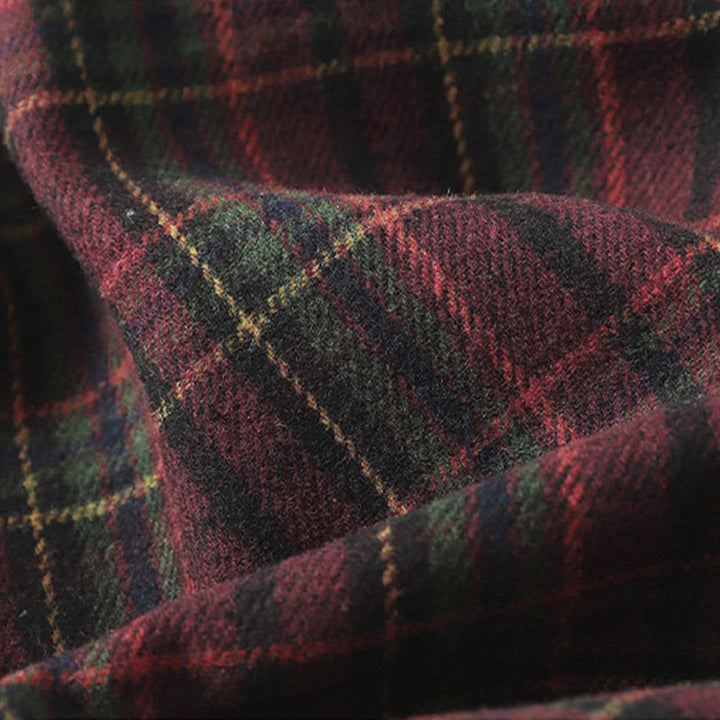 Gonna in cotone con motivo scozzese da donna, con tasche, modello Buddha Stones, primavera-autunno - image 3