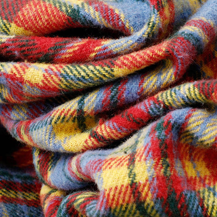 Gonna in cotone con motivo scozzese da donna, autunno inverno, Buddha Stones, con tasche - image 6