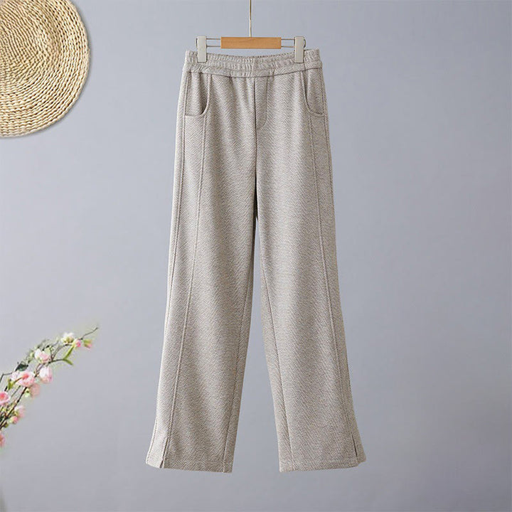 Buddha Stones Pantaloni casual da donna in cotone spesso con tasche e tinta unita - Grigio scuro - US8-10, UK/AU12-14, EU40-42 (2XL) - image 9