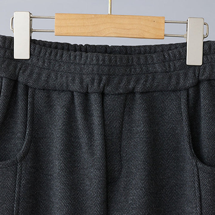 Buddha Stones Pantaloni casual da donna in cotone spesso con tasche e tinta unita - image 7