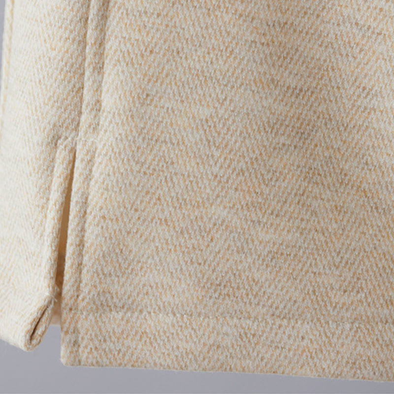 Buddha Stones Pantaloni casual da donna in cotone spesso con tasche e tinta unita - image 4