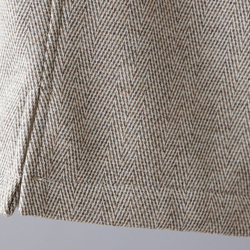 Buddha Stones Pantaloni casual da donna in cotone spesso con tasche e tinta unita - image 12