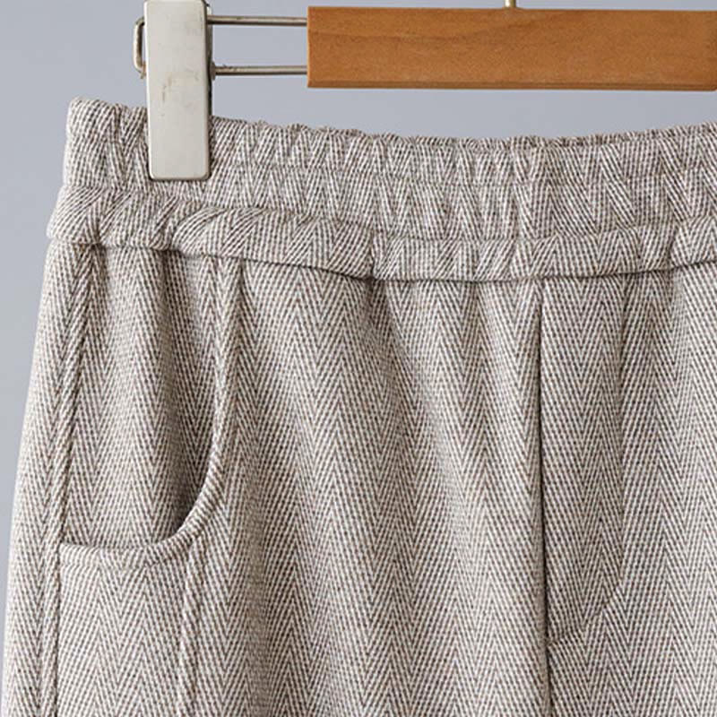 Buddha Stones Pantaloni casual da donna in cotone spesso con tasche e tinta unita - image 11