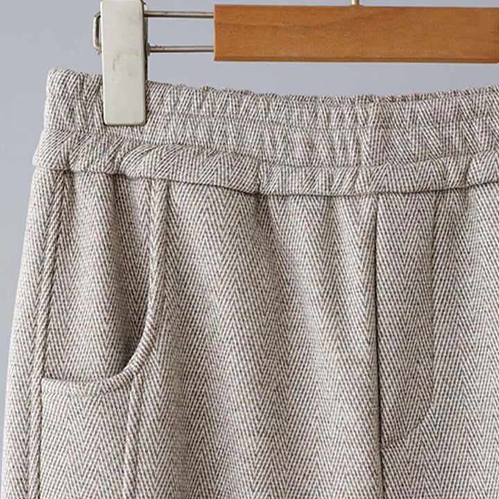 Buddha Stones Pantaloni casual da donna in cotone spesso con tasche e tinta unita - image 11