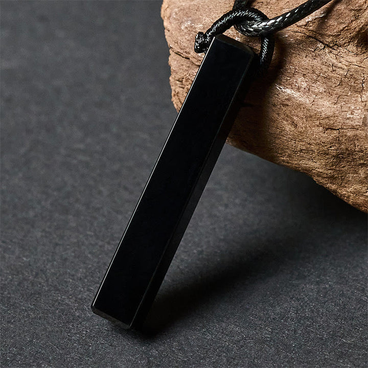 Collana con ciondolo di trasformazione in ossidiana nera e arenaria blu Buddha Stones - image 2