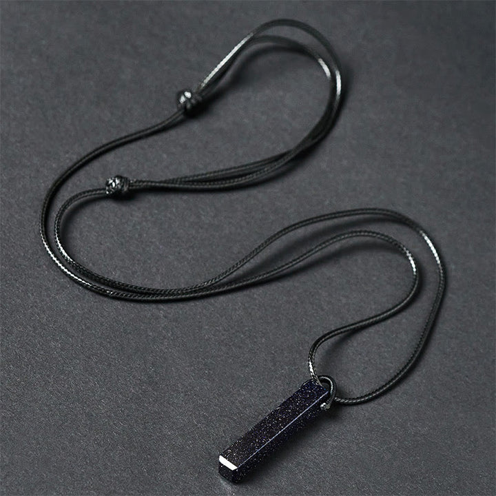 Collana con ciondolo di trasformazione in ossidiana nera e arenaria blu Buddha Stones - image 7