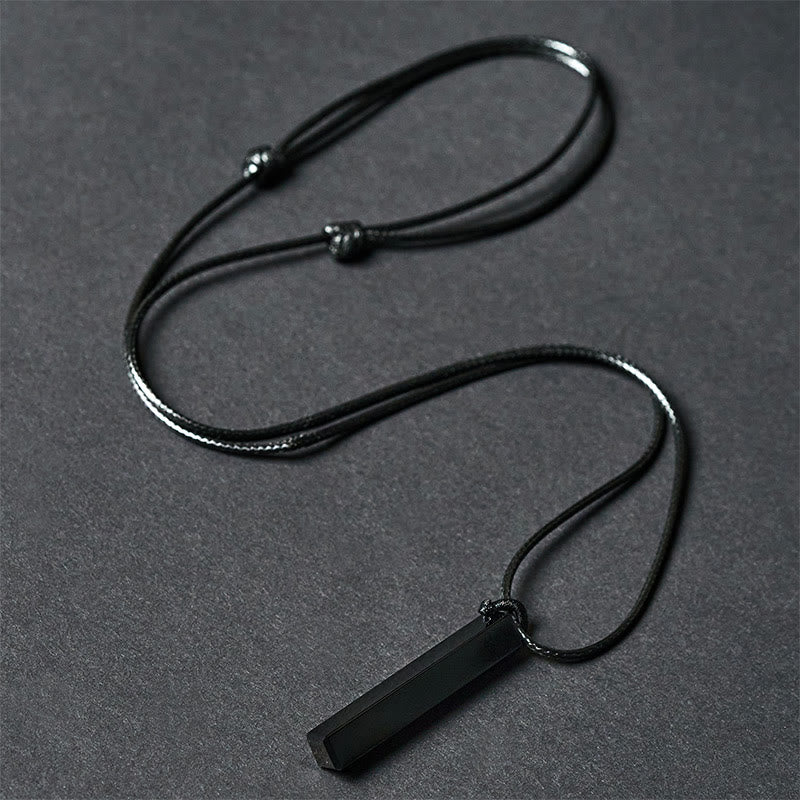 Collana con ciondolo di trasformazione in ossidiana nera e arenaria blu Buddha Stones - image 1