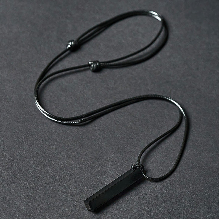 Collana con ciondolo di trasformazione in ossidiana nera e arenaria blu Buddha Stones - image 1