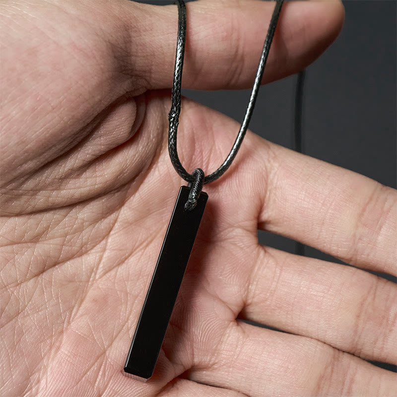 Collana con ciondolo di trasformazione in ossidiana nera e arenaria blu Buddha Stones - image 3