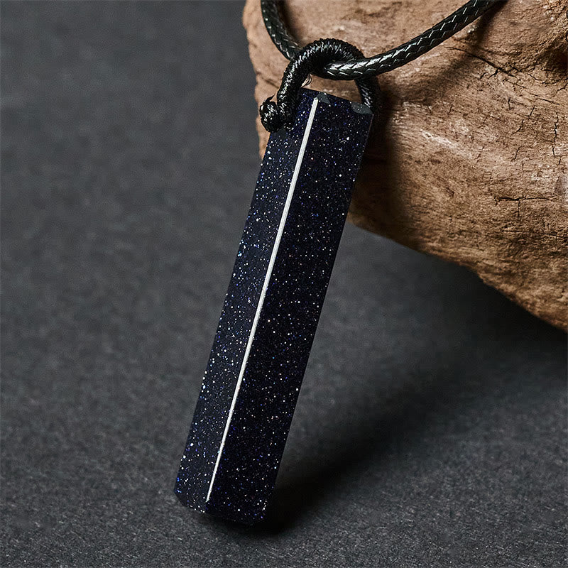 Collana con ciondolo di trasformazione in ossidiana nera e arenaria blu Buddha Stones - image 8