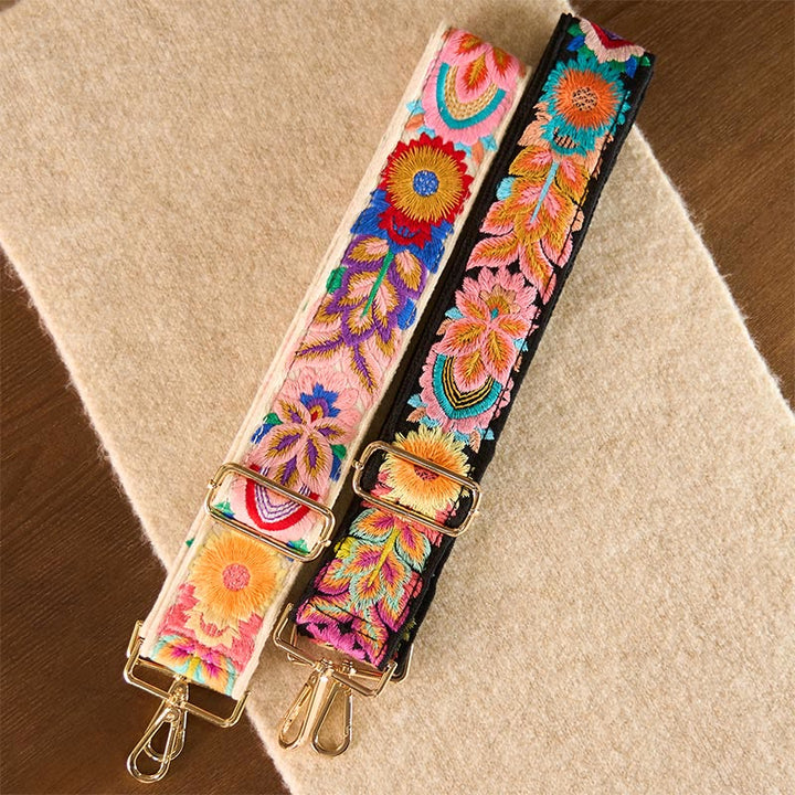 Borse a tracolla regolabili con ricami floreali multicolori Buddha Stones - image 1