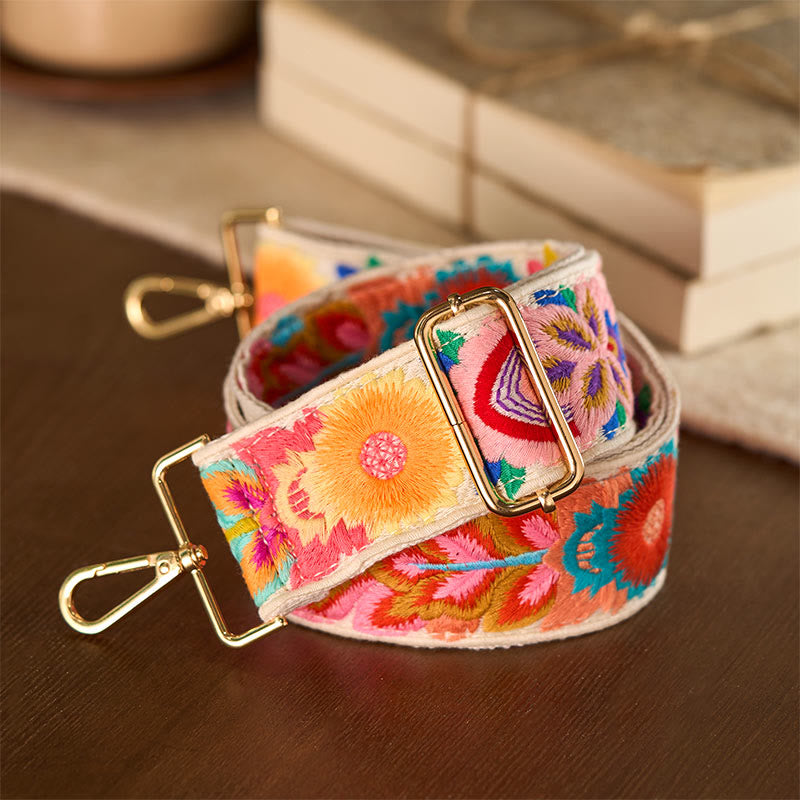 Borse a tracolla regolabili con ricami floreali multicolori Buddha Stones - image 13