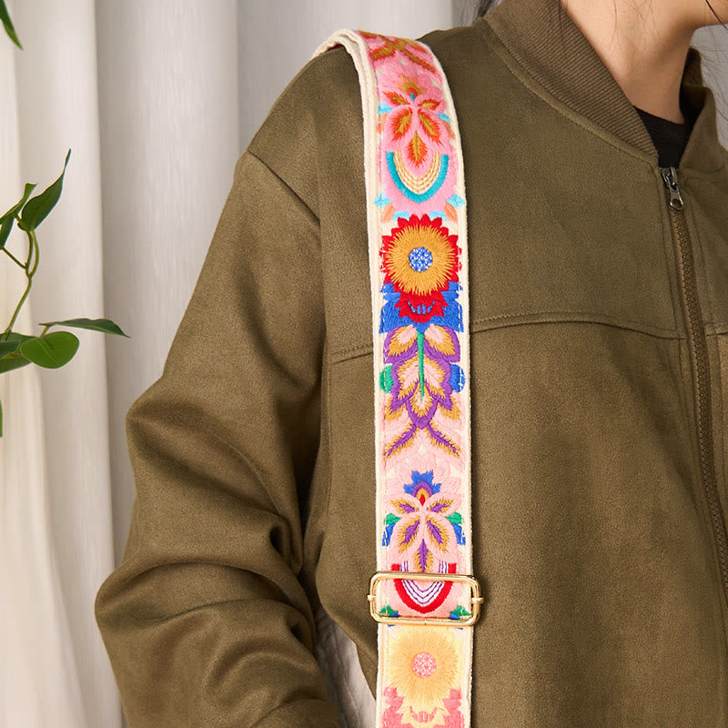 Borse a tracolla regolabili con ricami floreali multicolori Buddha Stones - image 18