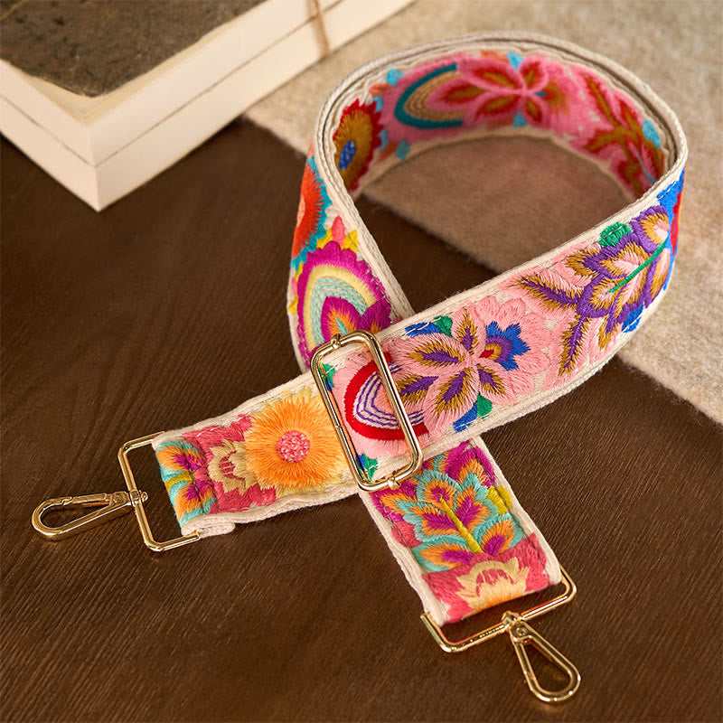 Borse a tracolla regolabili con ricami floreali multicolori Buddha Stones - image 12