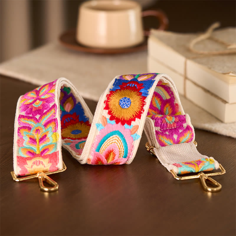 Borse a tracolla regolabili con ricami floreali multicolori Buddha Stones - image 14