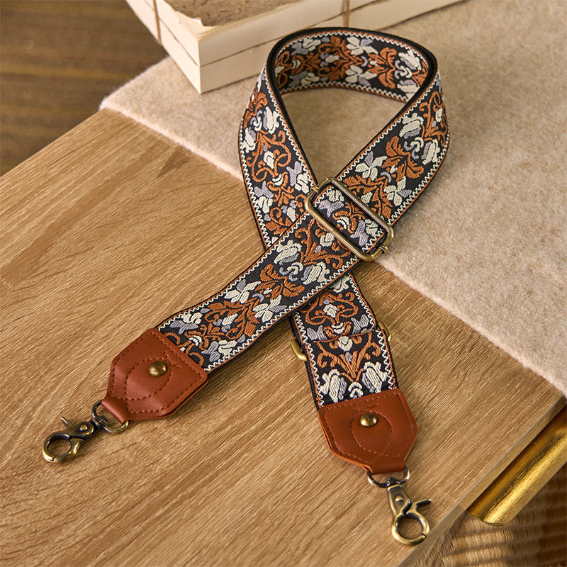 Cinghie di ricambio per borse a tracolla regolabili con ricamo geometrico a forma di fiore Buddha Stones - Marrone - 80-140 cm*5 cm - image 0