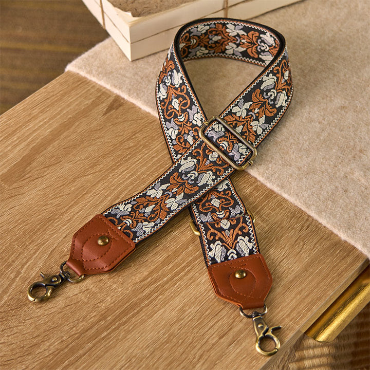 Cinghie di ricambio per borse a tracolla regolabili con ricamo geometrico a forma di fiore Buddha Stones - Marrone - 80-140 cm*5 cm - image 0