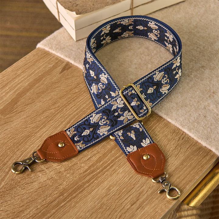 Cinghie di ricambio per borse a tracolla regolabili con ricamo geometrico a forma di fiore Buddha Stones - SteelBlue - 80-140 cm*5 cm - image 5