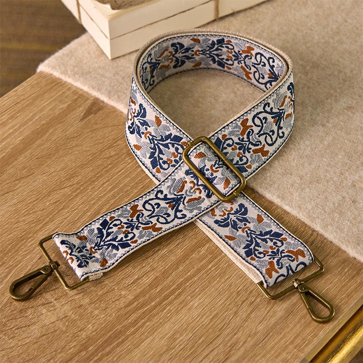 Borse a tracolla regolabili con ricami geometrici, motivo floreale Buddha Stones , per borse a tracolla e borsette di ricambio - Beige - 75-135 cm*5 cm - image 0