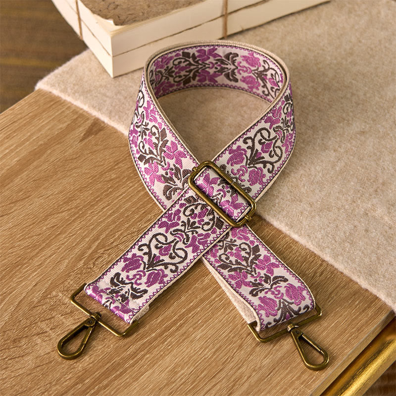 Borse a tracolla regolabili con ricami geometrici, motivo floreale Buddha Stones , per borse a tracolla e borsette di ricambio - Rosa - 75-135 cm*5 cm - image 7