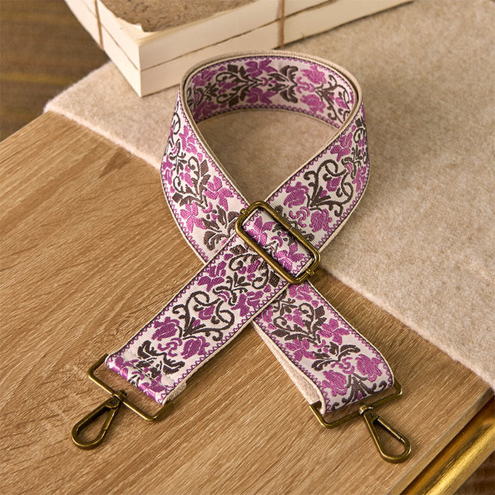 Borse a tracolla regolabili con ricami geometrici, motivo floreale Buddha Stones , per borse a tracolla e borsette di ricambio - Rosa - 75-135 cm*5 cm - image 7