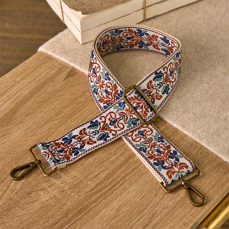 Borse a tracolla regolabili con ricami geometrici, motivo floreale Buddha Stones , per borse a tracolla e borsette di ricambio - Cachi - 75-135 cm*5 cm - image 9