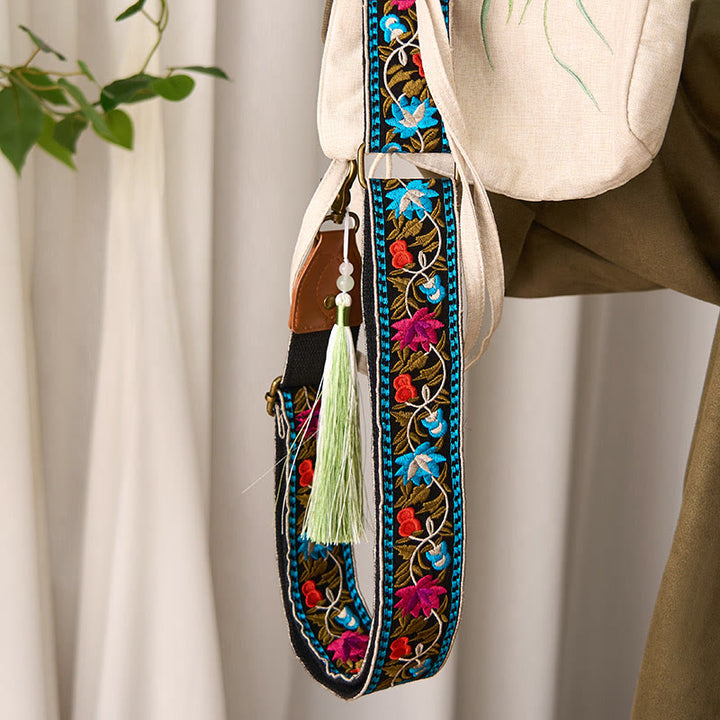 Borse a tracolla regolabili con ricami geometrici, tracolle di ricambio per borse a tracolla, Buddha Stones , fiori bohémien - image 5