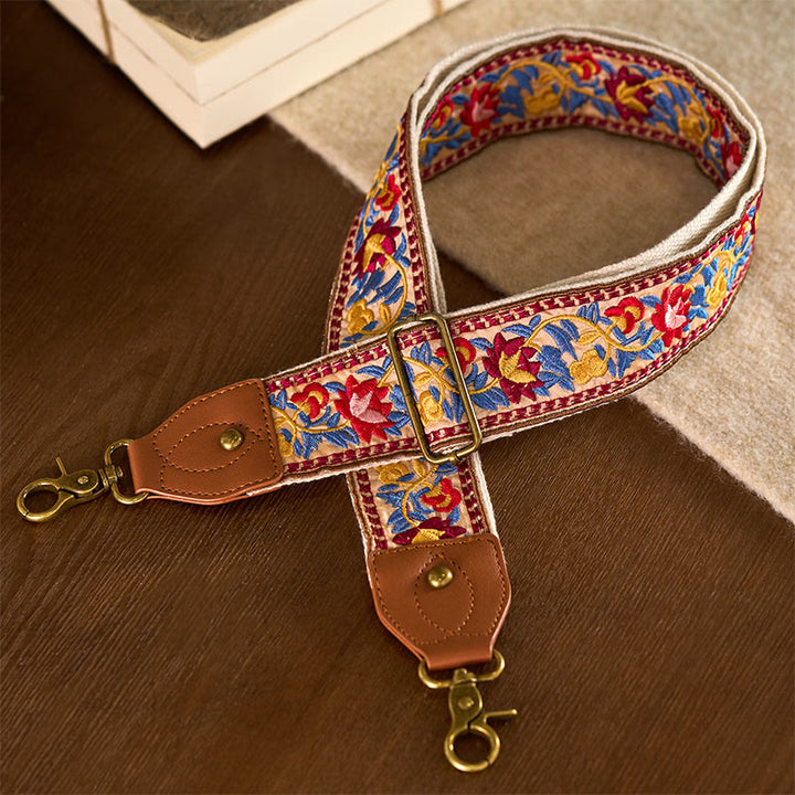 Borse a tracolla regolabili con ricami geometrici, tracolle di ricambio per borse a tracolla, Buddha Stones , fiori bohémien - Giallo Marrone - 75-135 cm*5 cm - image 8