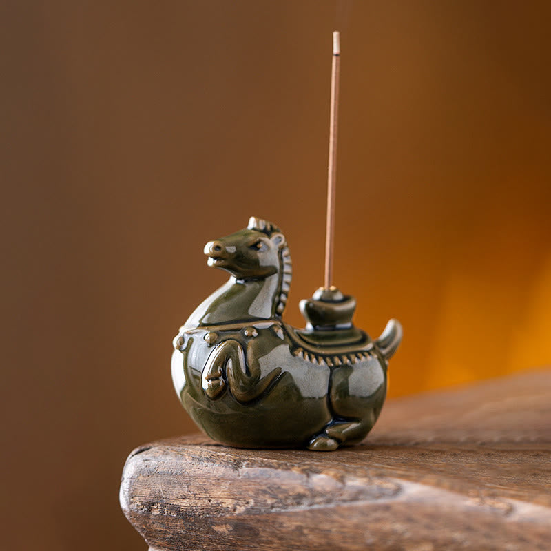Buddha Stones Anno del Cavallo 2026 Lingotto di Capodanno Bruciatore di Incenso della Fortuna - image 1