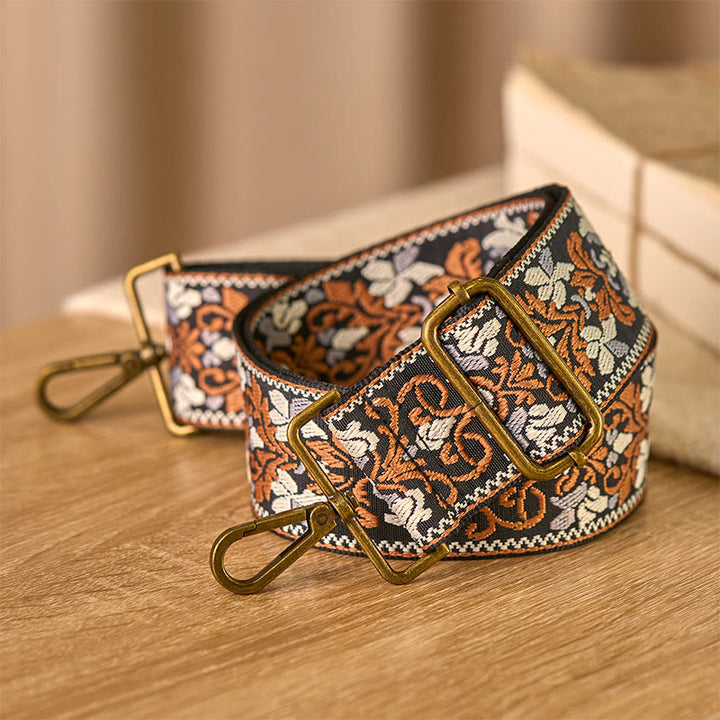 Cinghie di ricambio per borse a tracolla regolabili con fiori marroni bohémien Buddha Stones - image 3