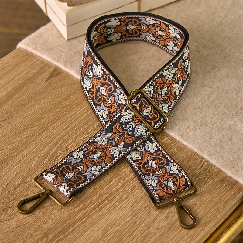 Cinghie di ricambio per borse a tracolla regolabili con fiori marroni bohémien Buddha Stones - Marrone - 70-135 cm*5 cm - image 0