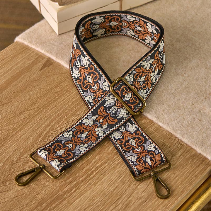 Cinghie di ricambio per borse a tracolla regolabili con fiori marroni bohémien Buddha Stones - Marrone - 70-135 cm*5 cm - image 0