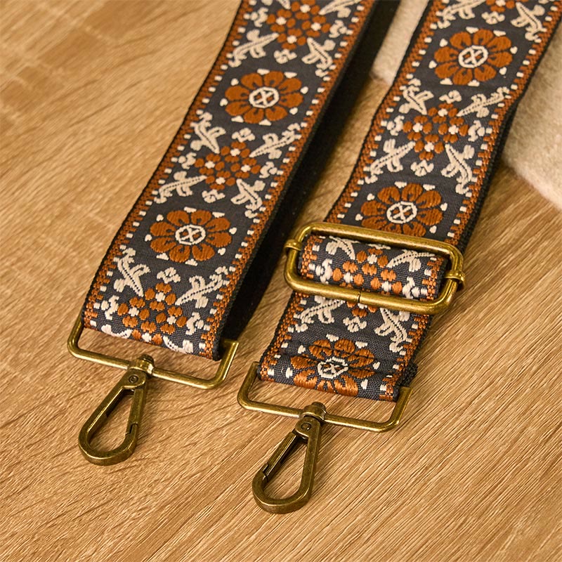 Cinghie di ricambio per borse a tracolla regolabili con tracolla geometrica, motivo floreale marrone Boho Buddha Stones - image 4