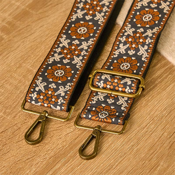 Cinghie di ricambio per borse a tracolla regolabili con tracolla geometrica, motivo floreale marrone Boho Buddha Stones - image 4