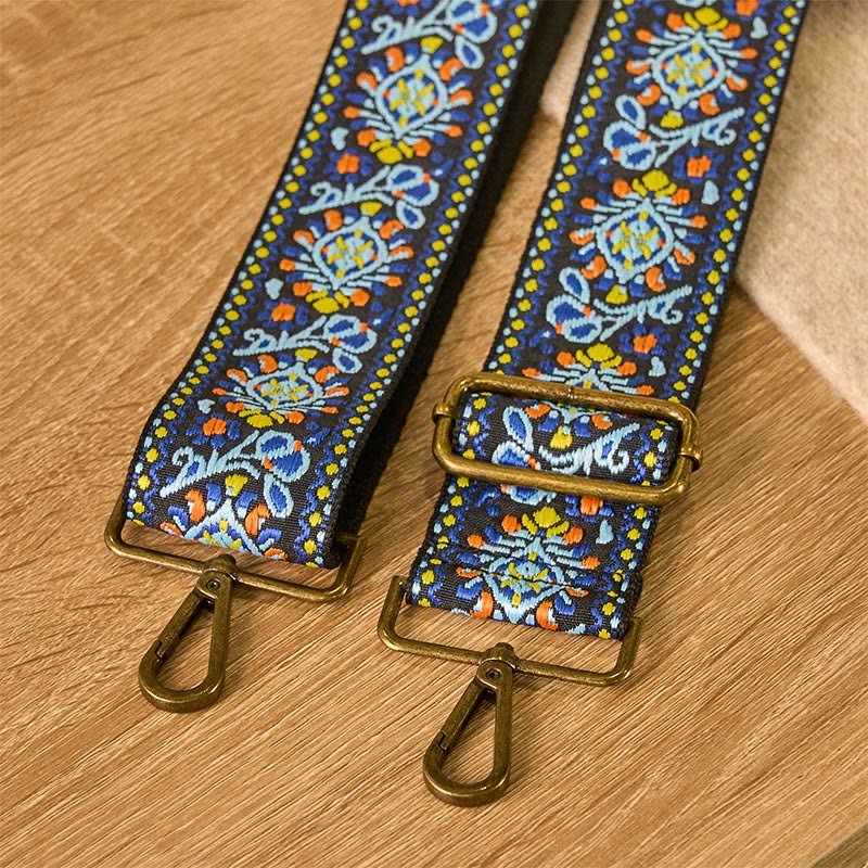 Cinghie di ricambio per borse a tracolla regolabili con motivo geometrico blu navy e fiori Buddha Stones - image 4