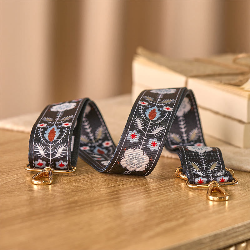 Cinghie di ricambio per borse a tracolla regolabili in jacquard geometrico con fiori boho e pietre Buddha Stones - image 2