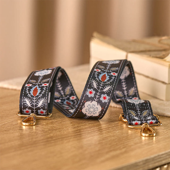 Cinghie di ricambio per borse a tracolla regolabili in jacquard geometrico con fiori boho e pietre Buddha Stones - image 2