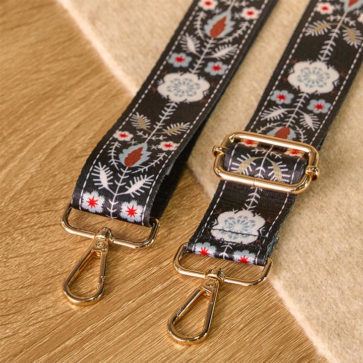 Cinghie di ricambio per borse a tracolla regolabili in jacquard geometrico con fiori boho e pietre Buddha Stones - image 4