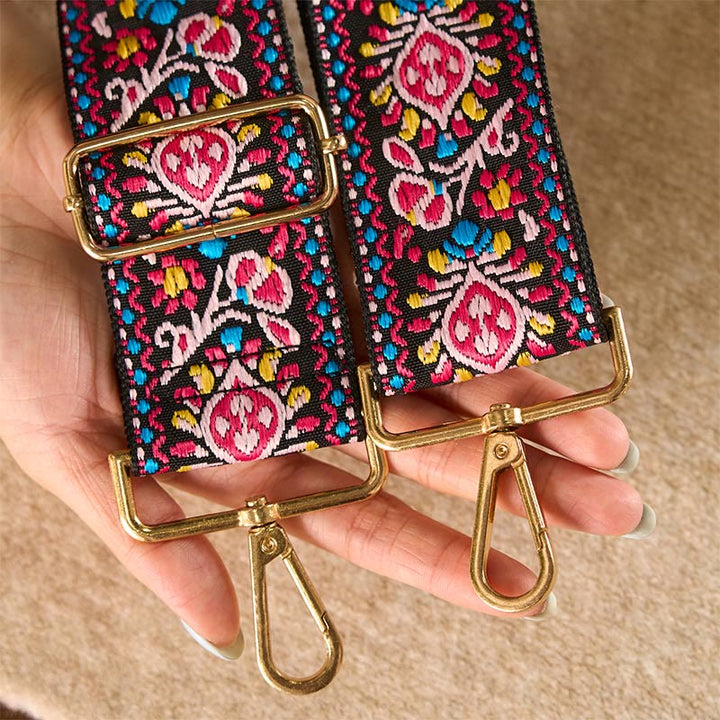 Cinghie di ricambio per borse a tracolla regolabili con ricami a strisce geometriche, fiori bohémien Buddha Stones - image 18