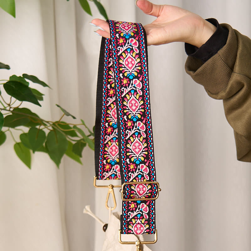 Cinghie di ricambio per borse a tracolla regolabili con ricami a strisce geometriche, fiori bohémien Buddha Stones - image 12