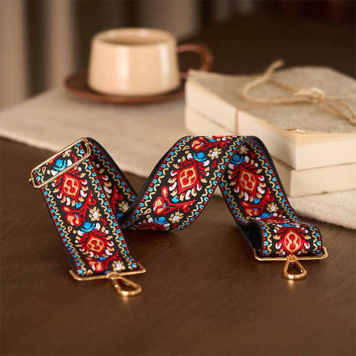 Cinghie di ricambio per borse a tracolla regolabili con ricami a strisce geometriche, fiori bohémien Buddha Stones - image 21