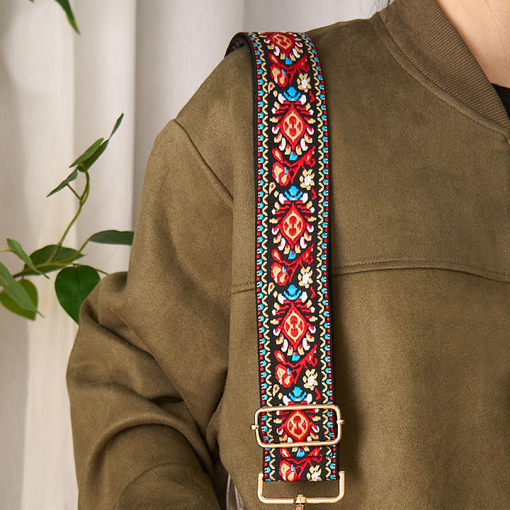 Cinghie di ricambio per borse a tracolla regolabili con ricami a strisce geometriche, fiori bohémien Buddha Stones - image 23