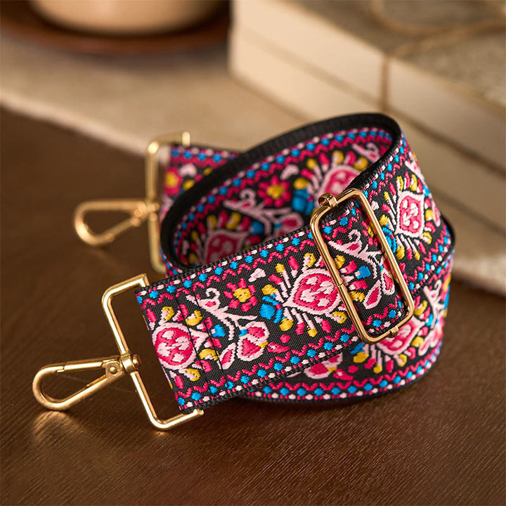 Cinghie di ricambio per borse a tracolla regolabili con ricami a strisce geometriche, fiori bohémien Buddha Stones - image 14